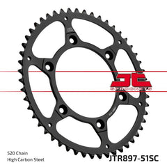 JT Sprockets 520 Self-Cleaning Steel Rear Sprocket, 51T (JTR897.51SC)