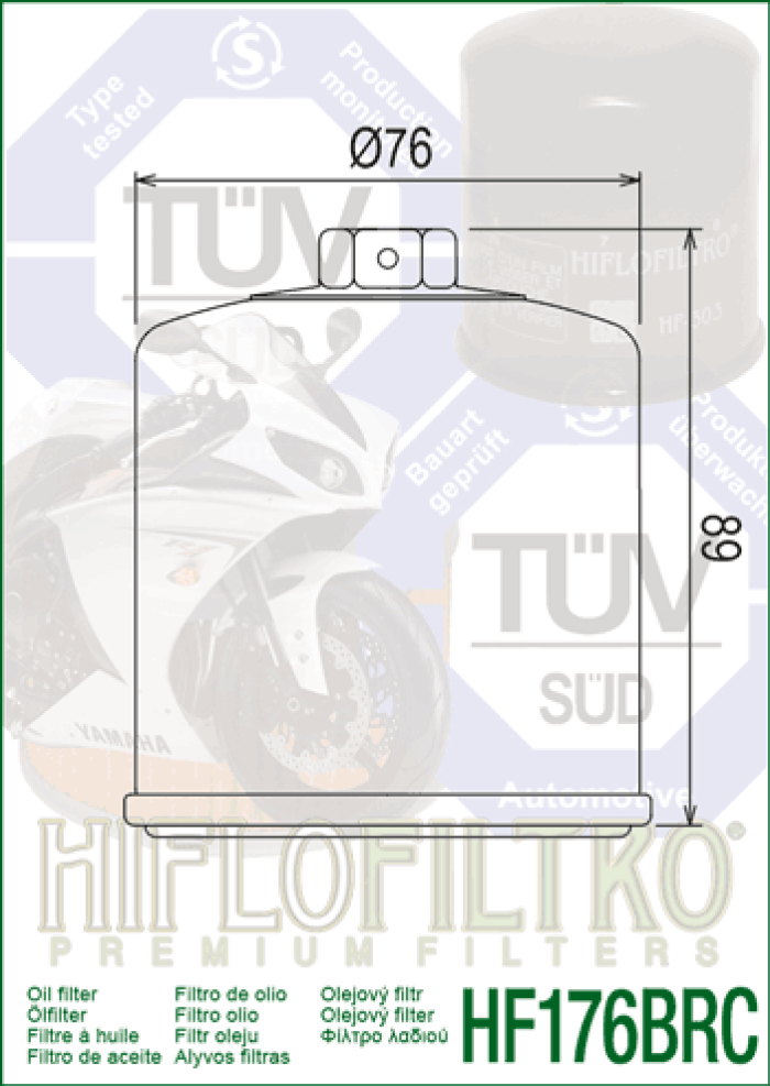 Hiflofiltro Racing Oil Filter — HF176BRC