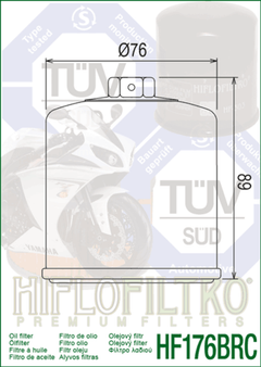 Hiflofiltro Oil Filter — HF176BRC