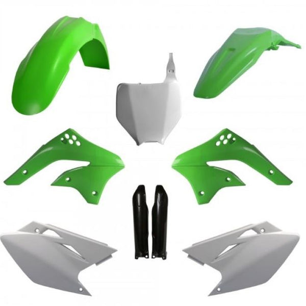 Polisport Replica Plastic Kit — FULL Kit Kawasaki OEM Color 08