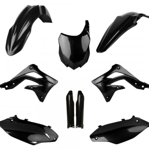 Polisport Replica Plastic Kit,full Kit Kawasaki — Black — Kawasaki KX450F