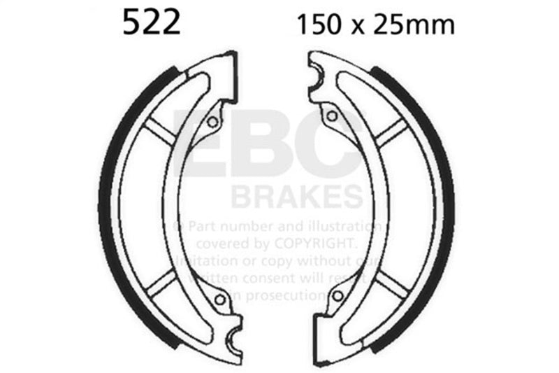 EBC 93-08 Yamaha SR 250 Front Brake Shoe — 522