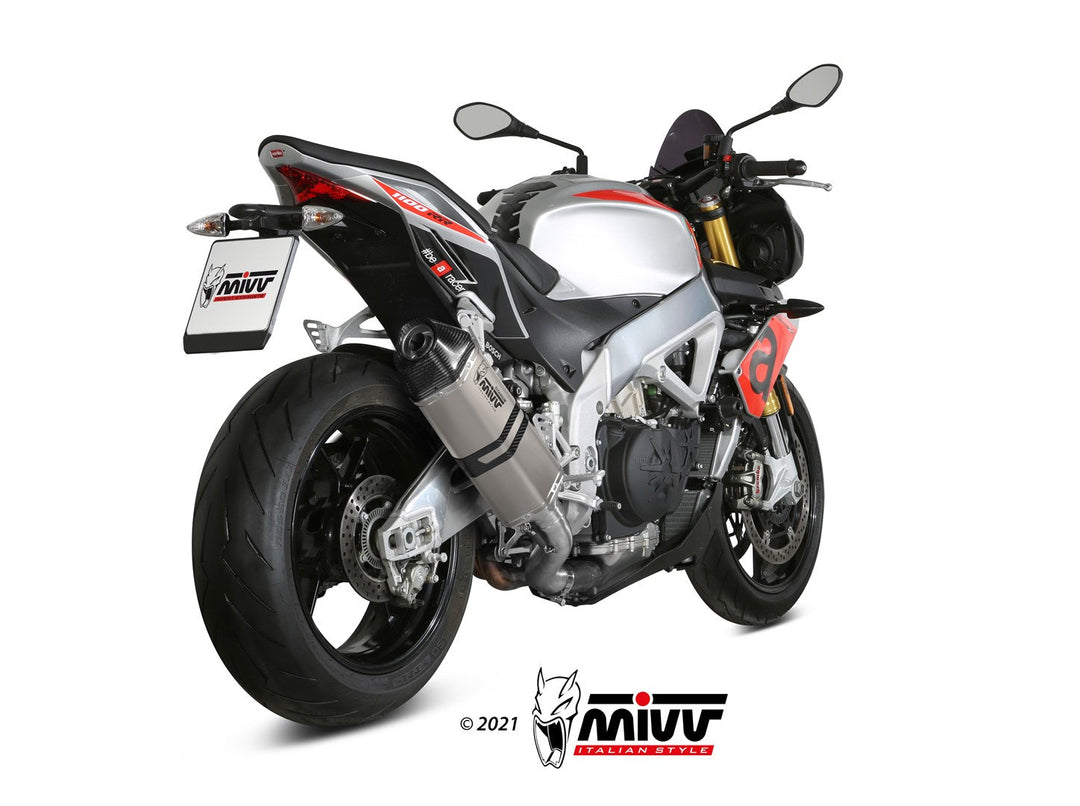 MIVV Speed Edge Titanium Slip-On Exhaust (A.012.LRT) for 2018-2020 Aprilia Tuono V4 1100