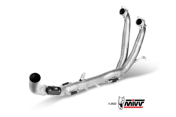 MIVV No-Kat Race Collector Pipe (A.017.C1) for 2022-2024 Aprilia Tuareg 660