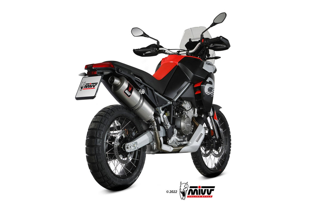 MIVV Dakar Stainless Slip-On Exhaust (A.017.LEKX) for 2022-2024 Aprilia Tuareg 660