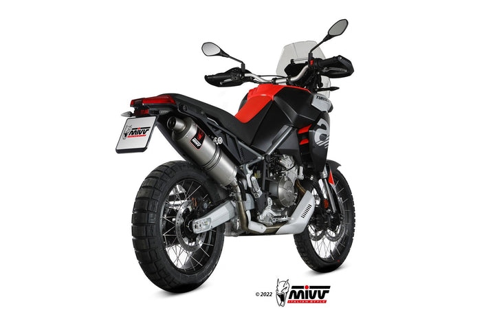 MIVV Dakar Stainless Slip-On Exhaust (A.017.LEKX) for 2022-2024 Aprilia Tuareg 660