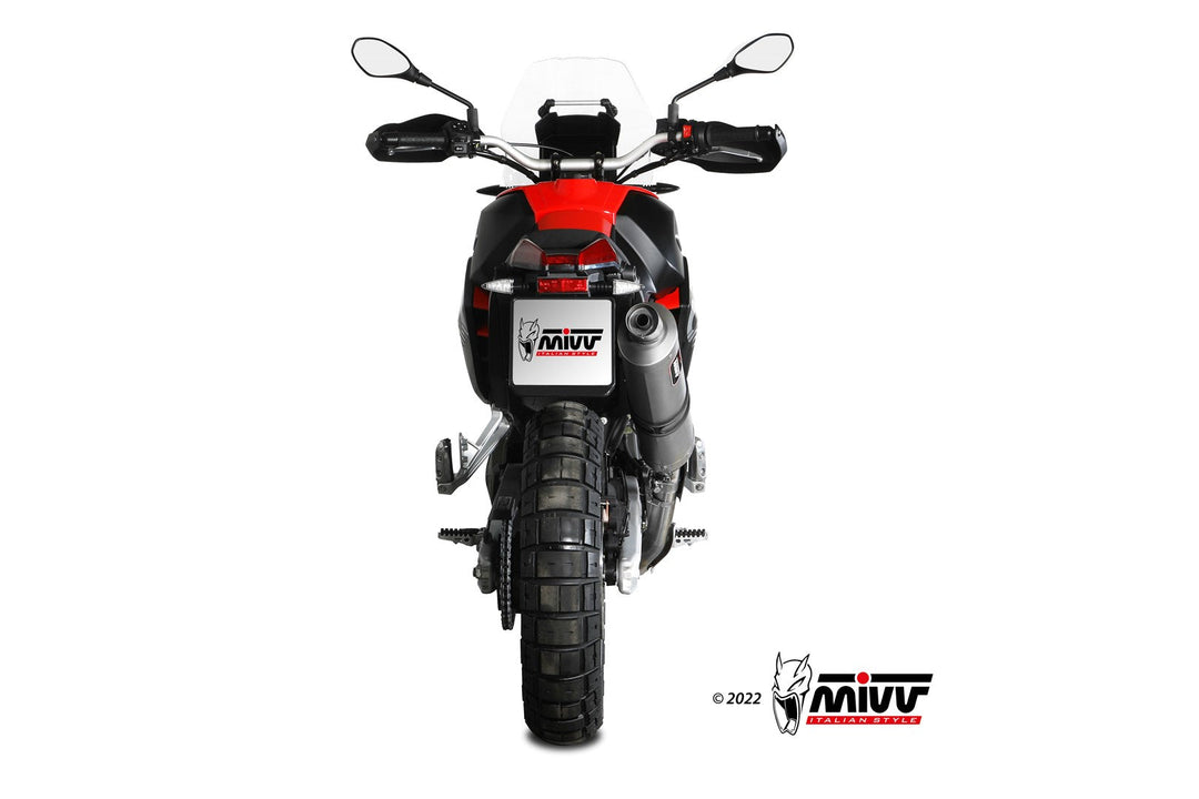 MIVV Dakar Stainless Slip-On Exhaust (A.017.LEKX) for 2022-2024 Aprilia Tuareg 660