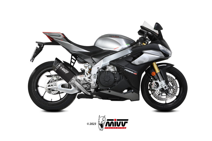 MIVV SR1 Titanium Black Slip-On Exhaust (A.019.SR1TB) for 2021-2024 Aprilia RSV4