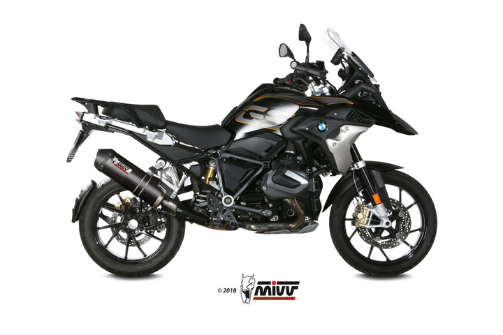 MIVV Oval Carbon Slip-On Exhaust with Carbon Cap (B.034.LEC) for 2019-2022 BMW R 1250 GS/Adventure