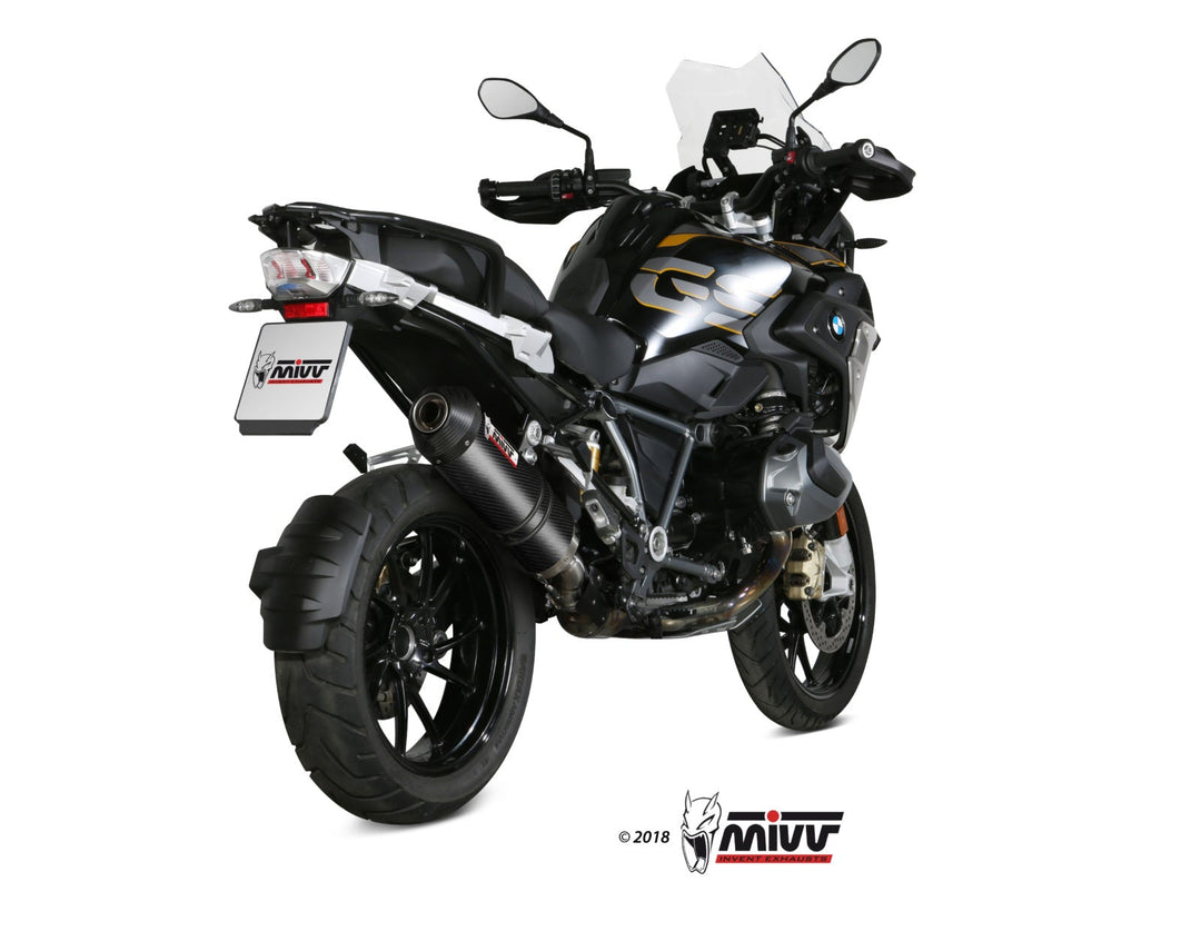 MIVV Oval Carbon Slip-On Exhaust with Carbon Cap (B.034.LEC) for 2019-2022 BMW R 1250 GS/Adventure