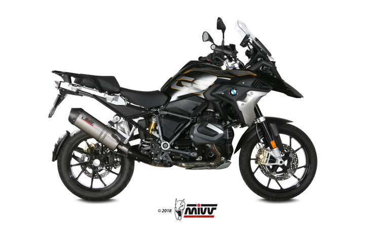 MIVV Oval Titanium Slip-On Exhaust with Carbon Cap (B.034.LNC) for 2019-2022 BMW R 1250 GS/Adventure