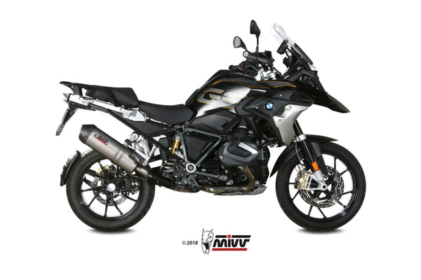 MIVV Oval Titanium Slip-On Exhaust with Carbon Cap (B.034.LNC) for 2019-2022 BMW R 1250 GS/Adventure