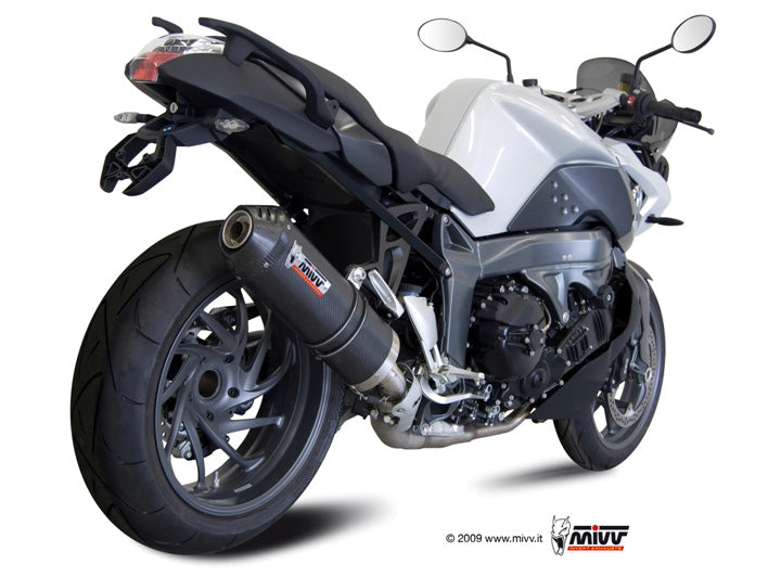 MIVV Oval Carbon Slip-On Exhaust (B.010.LEC) for 2009-2016 BMW K 1300 R/S