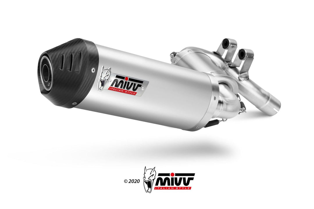 MIVV Oval Titanium Slip-On Exhaust with Carbon Cap (B.037.LNC) for 2020-2023 BMW F 900 XR