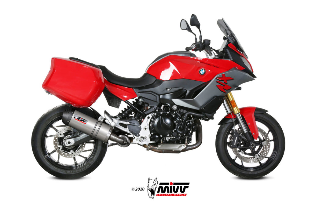 MIVV Oval Titanium Slip-On Exhaust with Carbon Cap (B.037.LNC) for 2020-2023 BMW F 900 XR