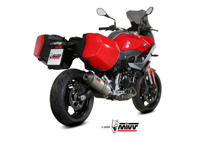 MIVV Oval Titanium Slip-On Exhaust with Carbon Cap (B.037.LNC) for 2020-2023 BMW F 900 XR