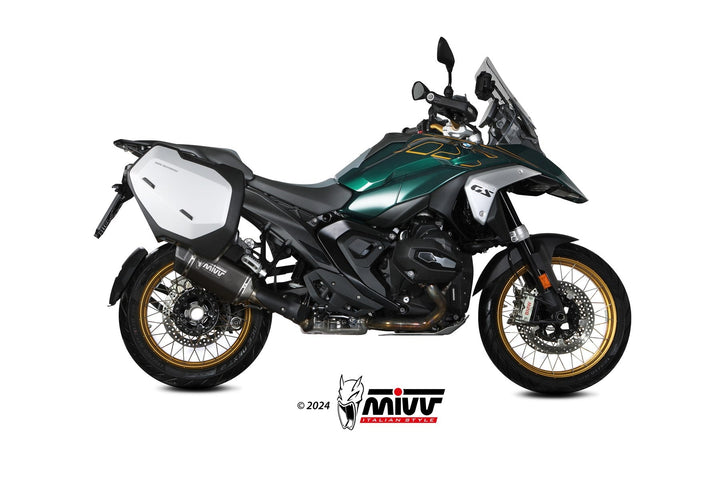 MIVV SR1 Black Titanium Carbon Tip Slip-On Exhaust (B.042.LR1TB) for 2024- BMW R 1300 GS