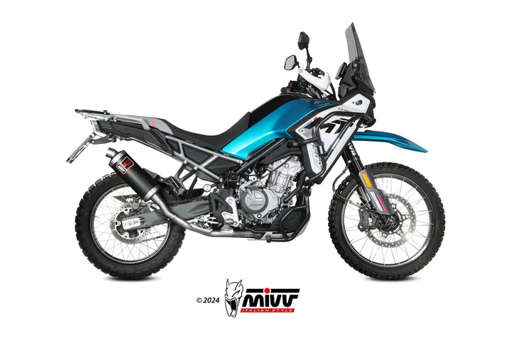 MIVV Dakar Black High Mount Slip-On Exhaust (CF.005.LDKB) for 2024- CFMoto 450MT