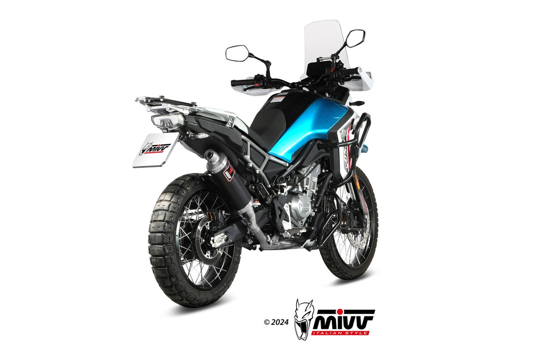 MIVV Dakar Black High Mount Slip-On Exhaust (CF.005.LDKB) for 2024- CFMoto 450MT