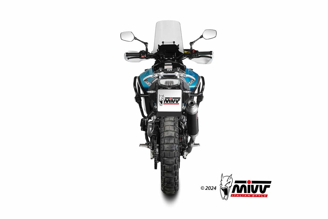 MIVV Dakar Black High Mount Slip-On Exhaust (CF.005.LDKB) for 2024- CFMoto 450MT