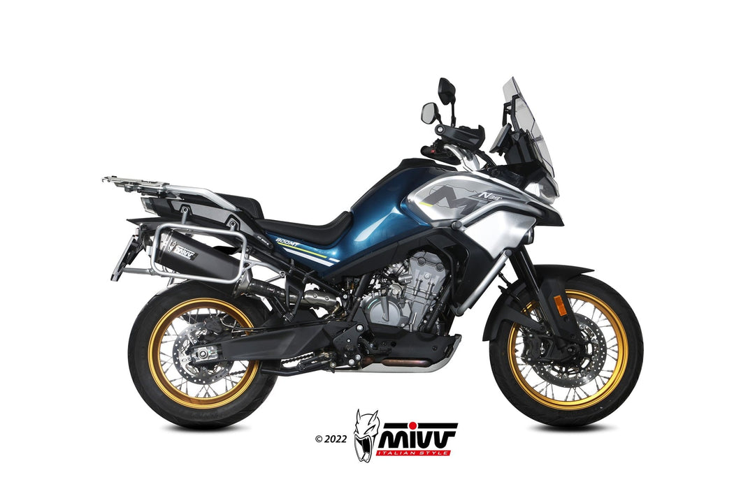 MIVV Speed Edge Black Slip-On Exhaust (CF.001.LRB) for 2025 CFMoto 800MT