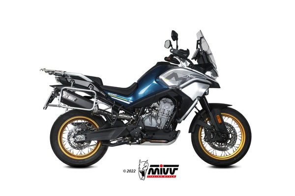 MIVV Speed Edge Black Slip-On Exhaust (CF.001.LRB) for 2025 CFMoto 800MT
