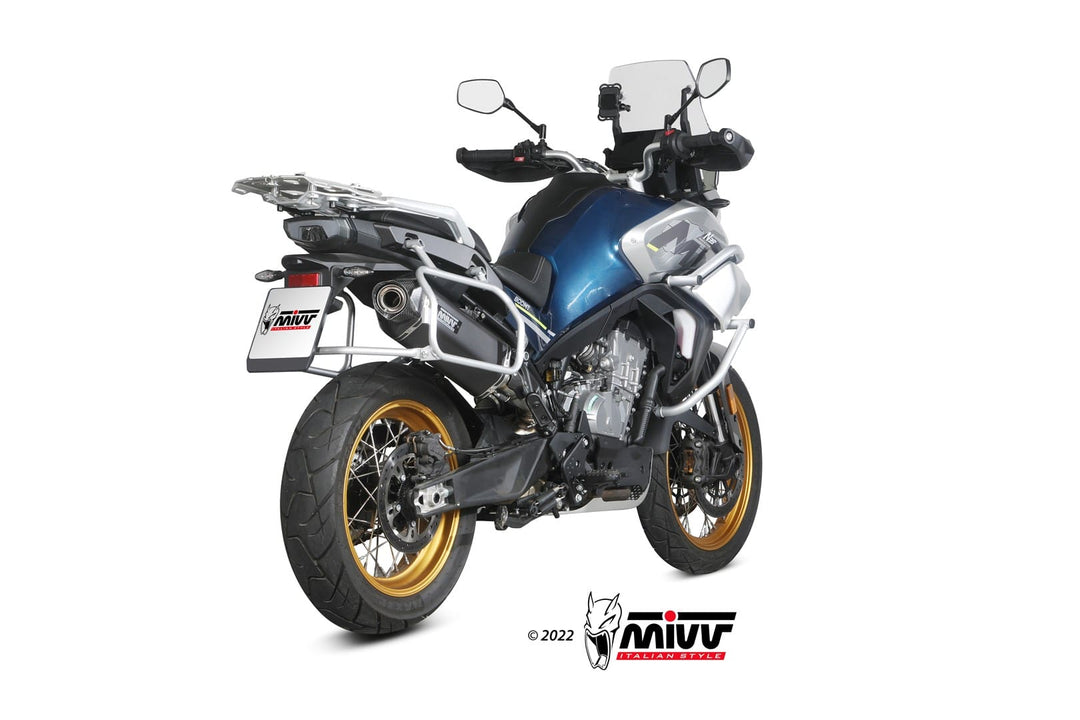 MIVV Speed Edge Black Slip-On Exhaust (CF.001.LRB) for 2025 CFMoto 800MT