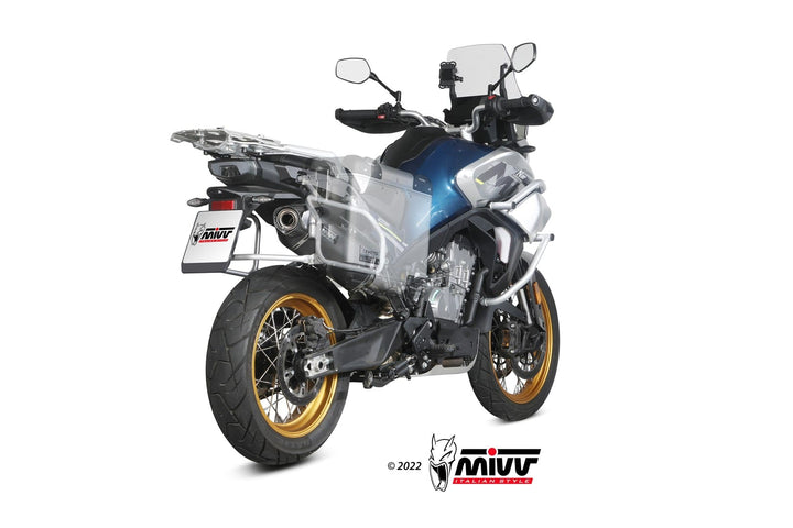 MIVV Speed Edge Black Slip-On Exhaust (CF.001.LRB) for 2025 CFMoto 800MT