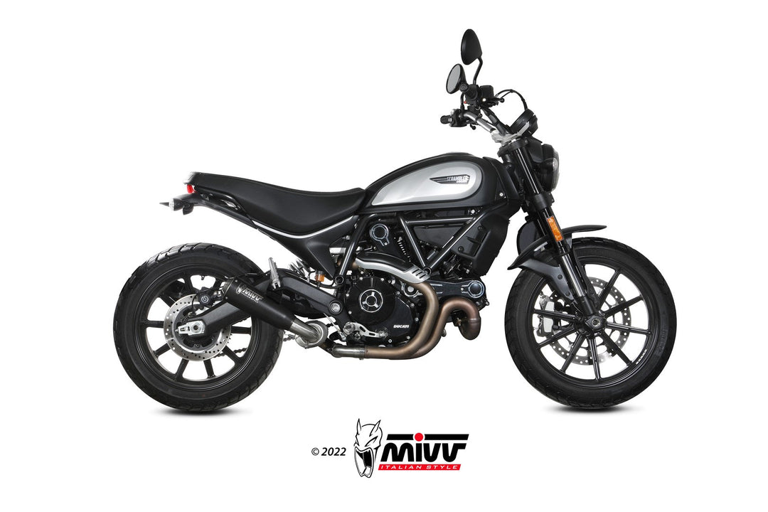 MIVV X-M1 Black Slip-On Exhaust (D.050.LC4B) for 2021-2022 Ducati Scrambler 800