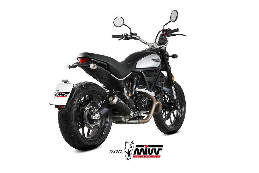 MIVV X-M1 Black Slip-On Exhaust (D.050.LC4B) for 2021-2022 Ducati Scrambler 800