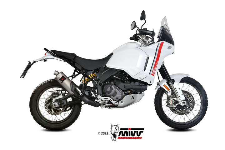 MIVV Dakar Titanium Slip-On Exhaust (D.053.LDKT) for 2022-2024 Ducati DesertX
