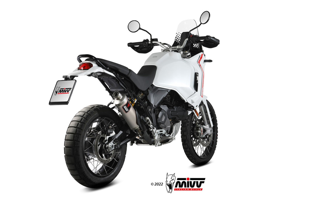 MIVV Dakar Titanium Slip-On Exhaust (D.053.LDKT) for 2022-2024 Ducati DesertX