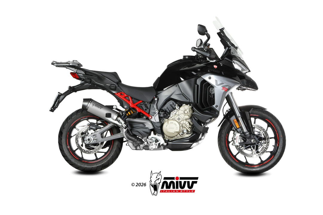MIVV Titanium Oval Carbon Tip Slip-On Exhaust (D.056.L4C) for 2025-2026 Ducati Multistrada V4