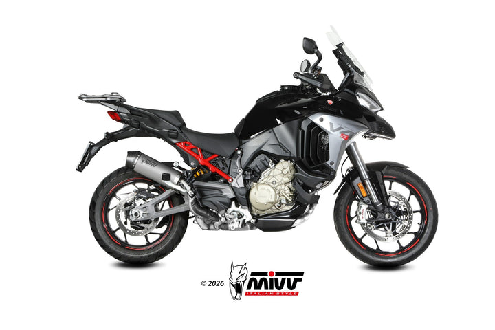 MIVV Titanium Oval Carbon Tip Slip-On Exhaust (D.056.L4C) for 2025-2026 Ducati Multistrada V4