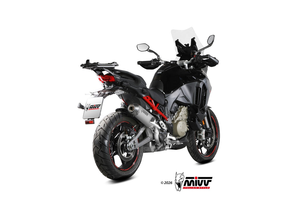 MIVV Titanium Oval Carbon Tip Slip-On Exhaust (D.056.L4C) for 2025-2026 Ducati Multistrada V4