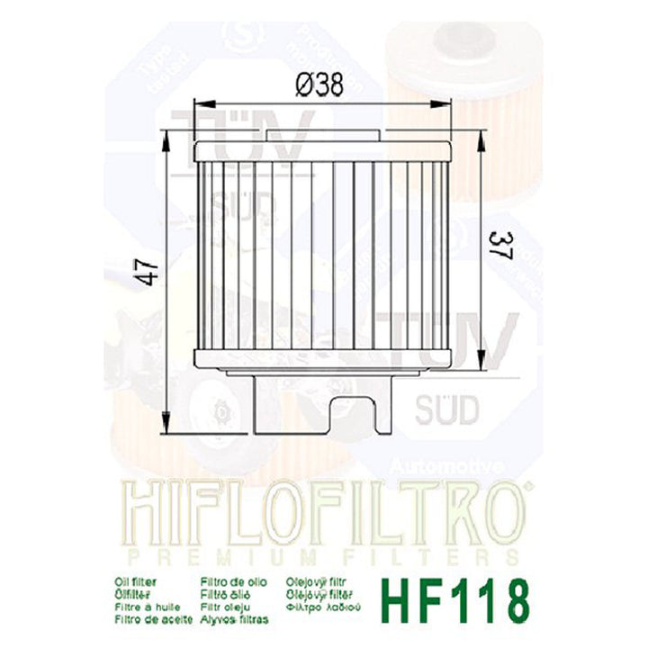Hiflofiltro Oil Filter — HF118