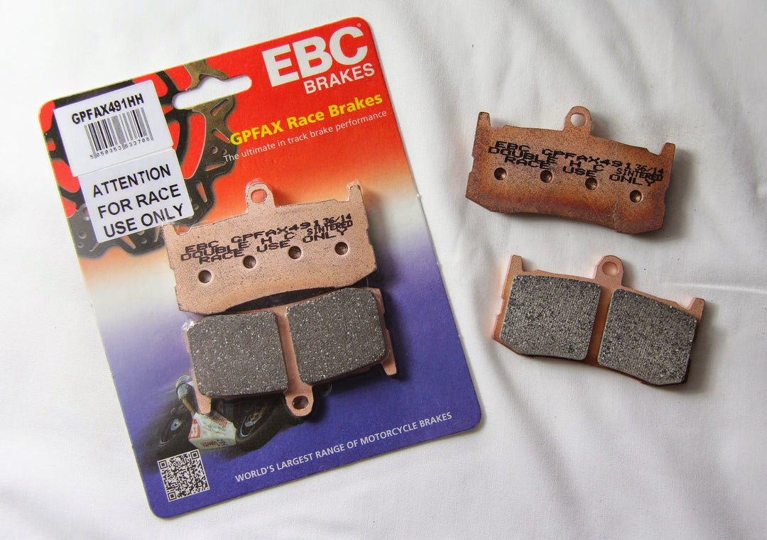 EBC 09-12 Triumph Hinckley Daytona 675 (w/Nissin MB Caliper) Frt Left/Right GPFAX HH Race Brake Pads — GPFAX491HH