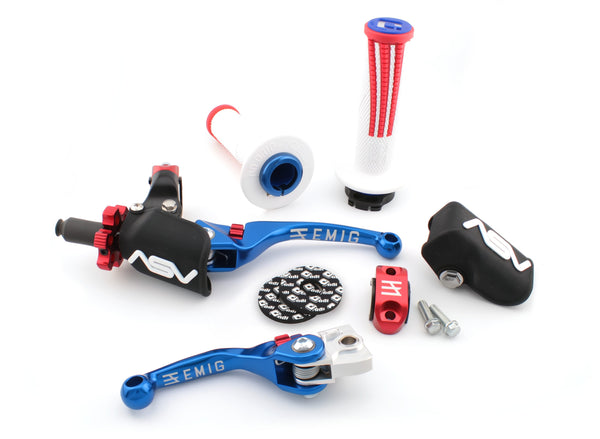 EMIG F4 PRO PACK+ Clutch and Brake Lever Pair Pack for Kawasaki 00-25 KX65, KX85, KX100, KX112 #EMF40106PX