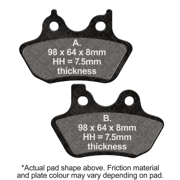 EBC 2003 Harley-Davidson Sportster XL 883 R 100th Anniversary Front Left/Right EPFA HH Brake Pads — EPFA400HH