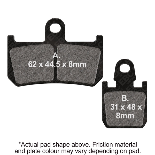 EBC 07-08 Yamaha YZF-R1 6 piston Caliper Front Left/Right GPFAX HH Race Brake Pads — GPFAX442/4HH