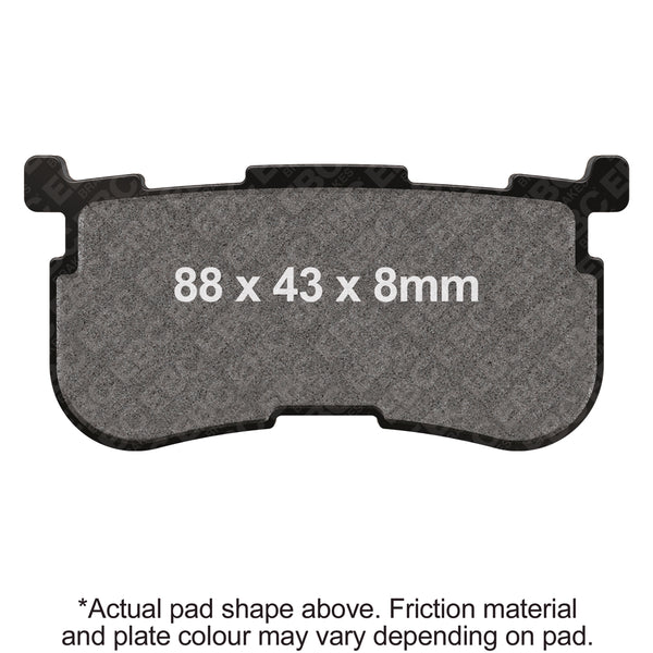 EBC 14-19 Harley-Davidson Trike FLHTCUTG Tri Glide Ultra Rear Right Semi-Sintered Vee Brake Pads — FA641/4V