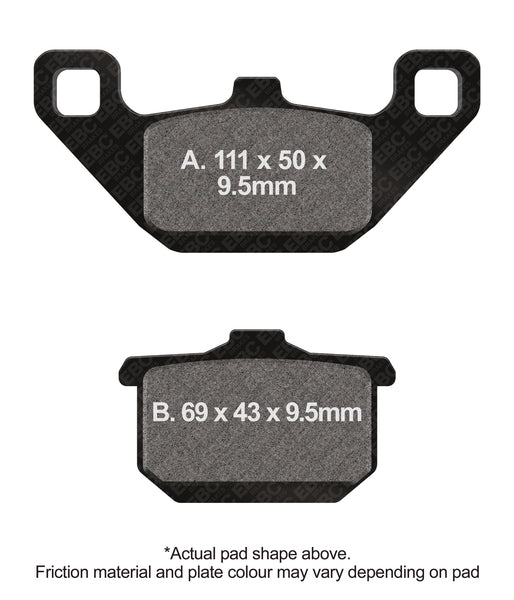 EBC 86-87 Kawasaki ZL 600 A Front Left/Right Semi-Sintered V Brake Pads — FA85V