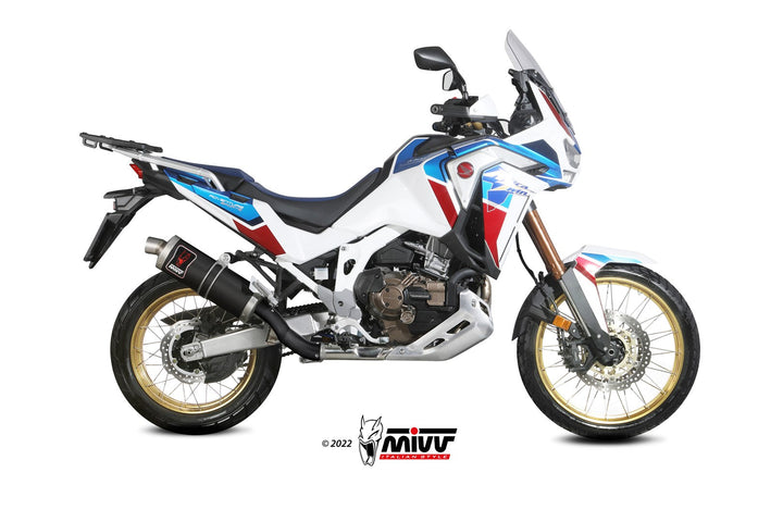 MIVV Dakar Black Slip-On Exhaust (H.079.LEKB) for 2020-2022 Honda CRF1100L Africa Twin
