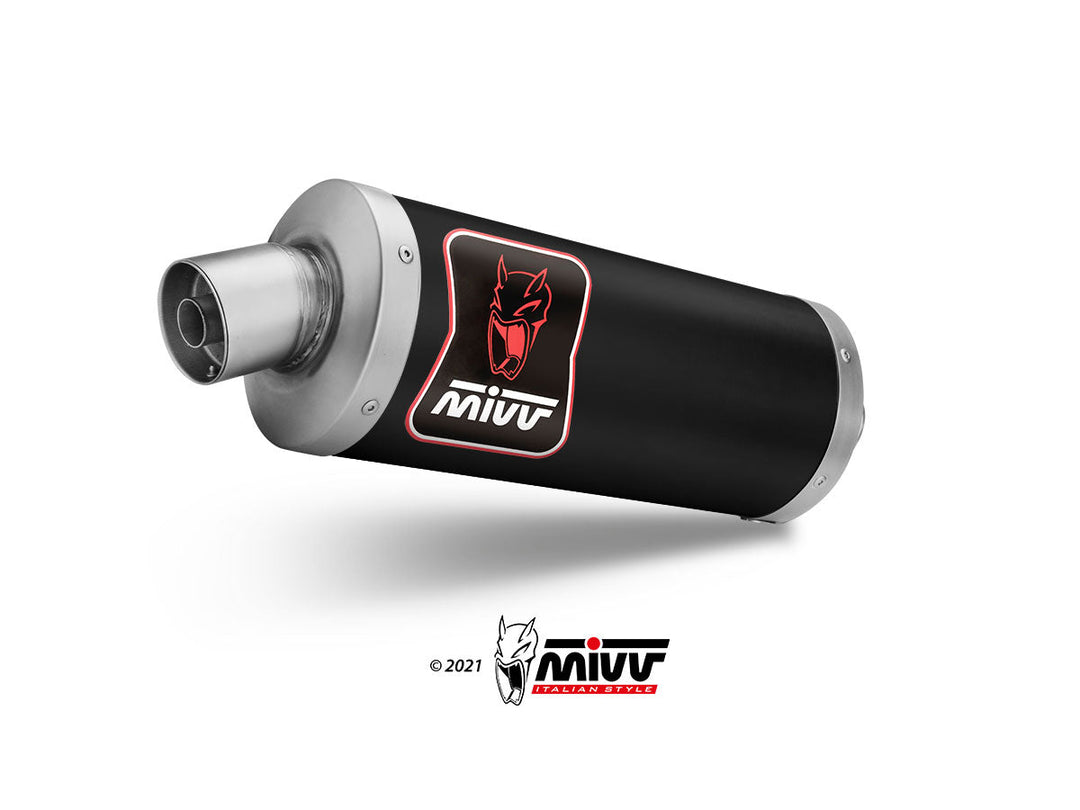 MIVV Dakar Black Slip-On Exhaust (H.079.LEKB) for 2020-2022 Honda CRF1100L Africa Twin
