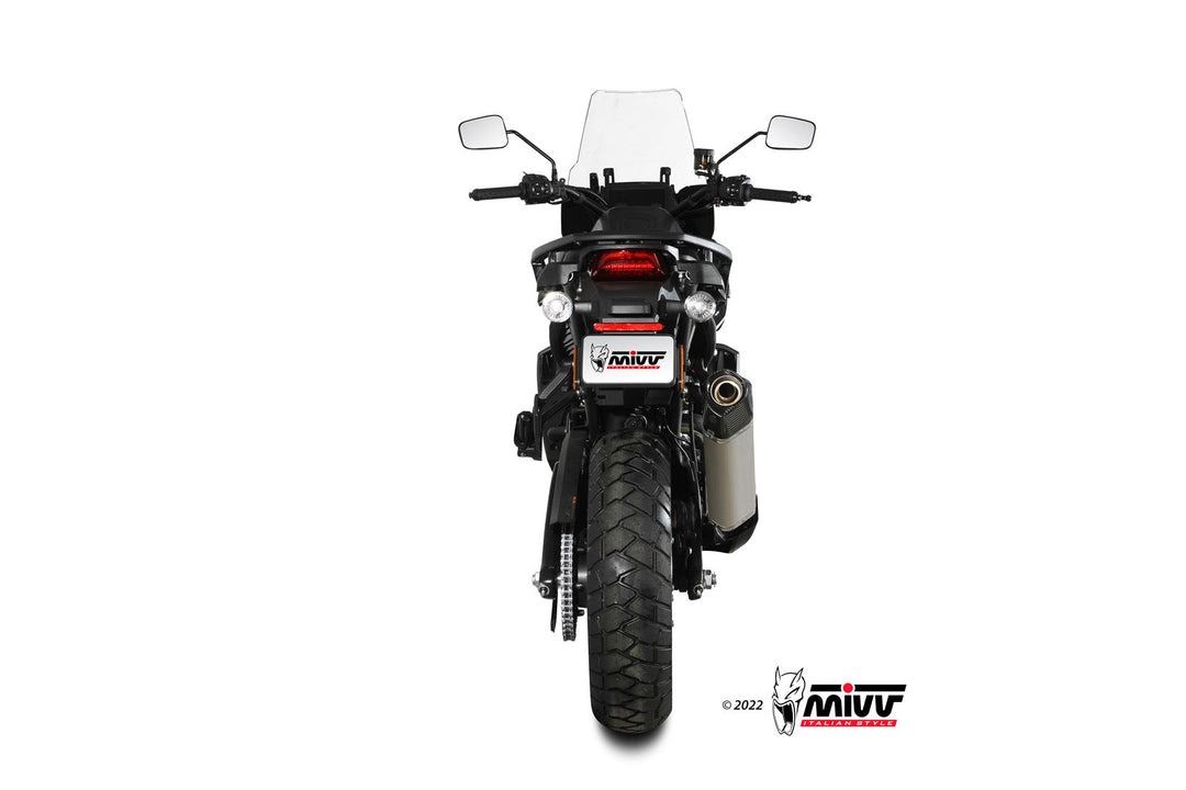 MIVV Speed Edge Titanium Slip-On Exhaust (HD.003.LRT) for 2021-2025 Harley-Davidson Pan America