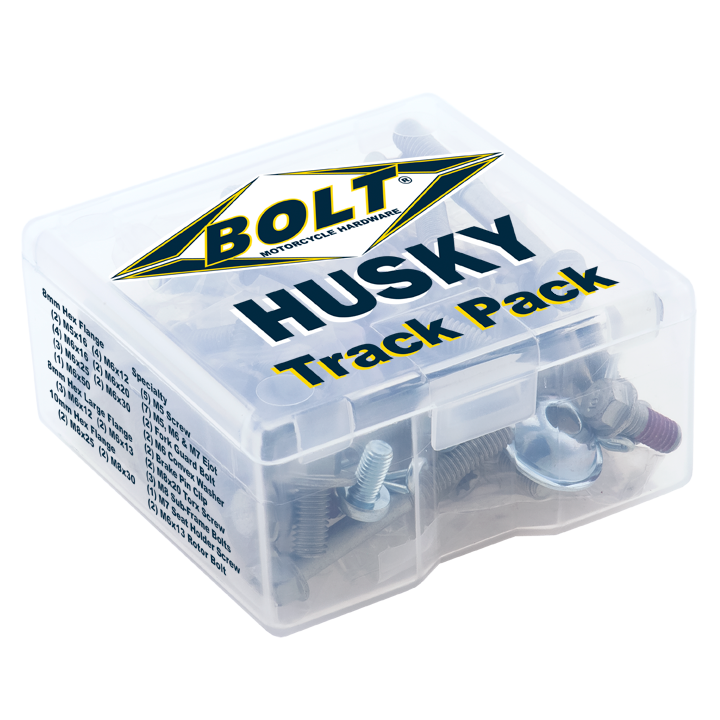 Bolt Husky Track Pack Hardware Kit for Husqvarna TC / TE / TX / FC / FE / FX 50cc-501cc, 2014-Current (52 Pieces)