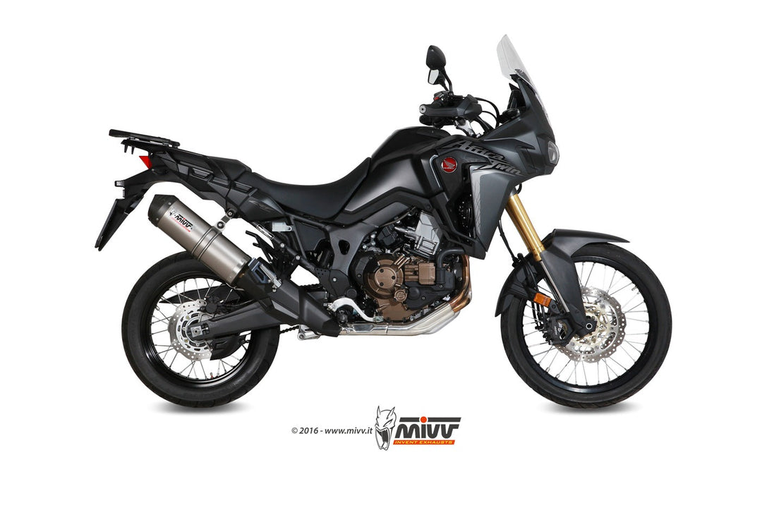 MIVV Oval Titanium Slip-On Exhaust with Carbon Cap (H.059.LNC) for 2016-2019 Honda CRF1000L Africa Twin
