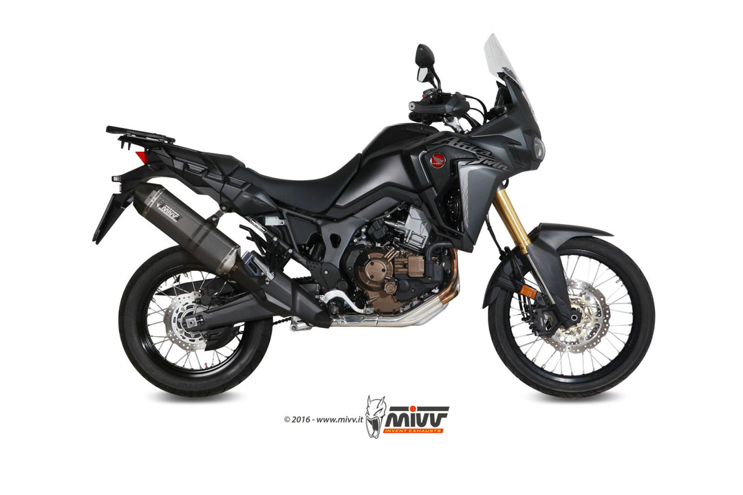 MIVV Speed Edge Black Slip-On Exhaust (H.059.LRB) for 2016-2019 Honda CRF1000L Africa Twin