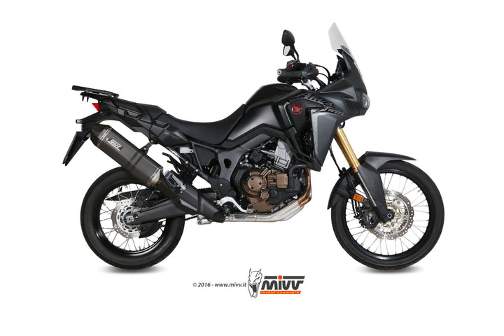 MIVV Speed Edge Black Slip-On Exhaust (H.059.LRB) for 2016-2019 Honda CRF1000L Africa Twin