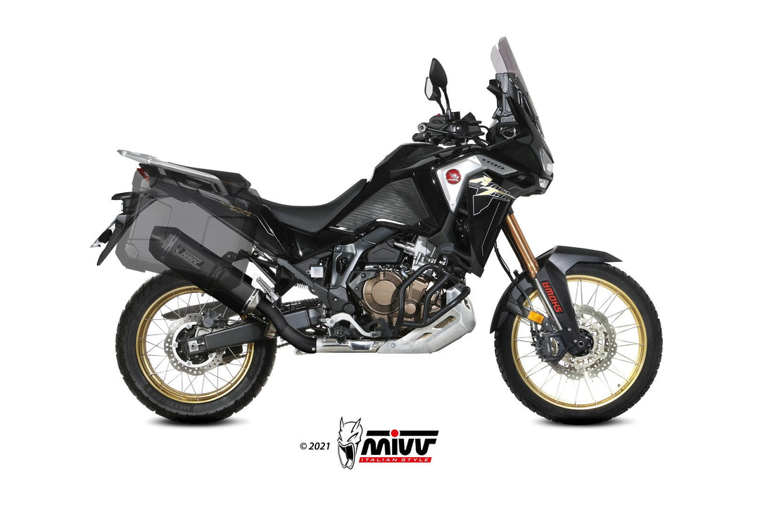 MIVV Speed Edge Black Slip-On Exhaust (H.079.LRB) for 2020-2022 Honda CRF1100L Africa Twin